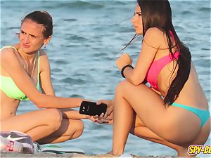 spycam Beach super-fucking-hot Blue bathing suit g-string unexperienced teenage vid